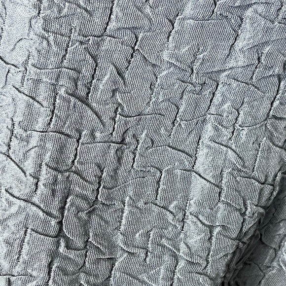 Eileen Fisher Slate Blue Silk Lined Crinkle Textured Jacket Size Medium - Picture 3 of 6